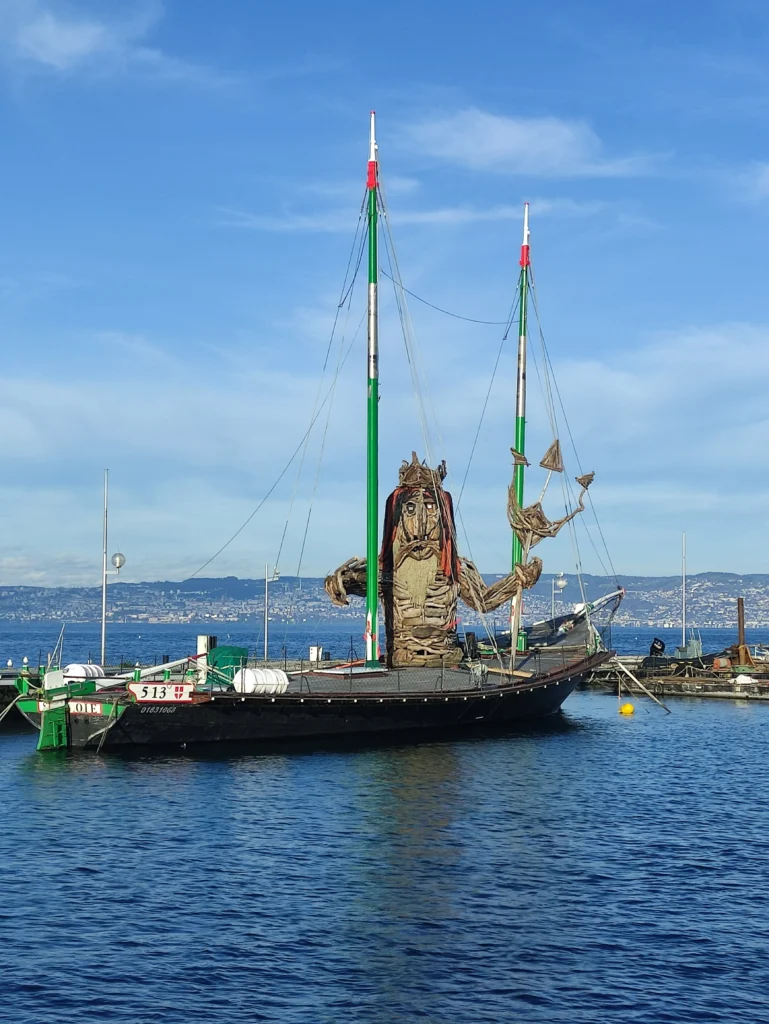 Vue lac Léman et flottins voyage nature